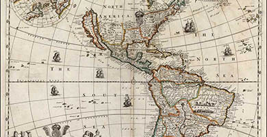 1825 25 A New Mappof America  John Overton& Philip Lea 1686