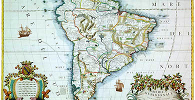 1826 25 A M E R I C A M E R I D I O N A L E- Vincenzo Maria Coronelli1691