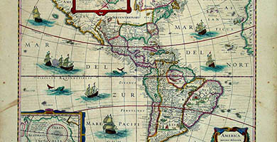 1832 4 A M E R I C A- Jodocus Hondius Jr.- Johannes Janssonius1618