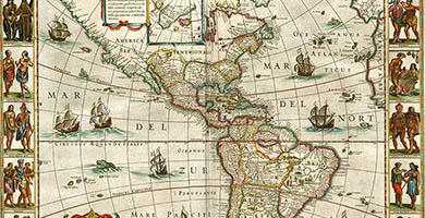 1836 7a Americaenova Tabula  G. Blaeuw 1647