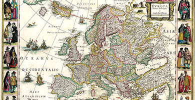 1910  E V R O P Arecensdescripta  W. Blaeu 1650a