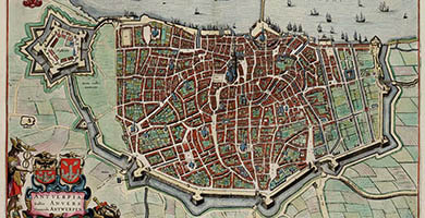 5537  Antwerp_-_ Antverpia;_ Gallis_ Anvers _ Vernacule_ Antwerpen_( Atlas_van_ Loon)