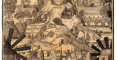 0363  Antique_ Map_ Scherer_ Title_ H R