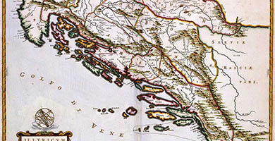 2262  I L I Y R I C V M H O D I E R N V M  Quod Scriptorescommuniter S C L A V O N I A M  Joan Blaeu 1663