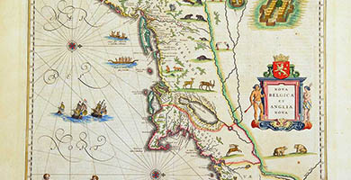 2313  Nova Belgicaet Anglia Nova  Blaeu  Willem Janszoon 1635