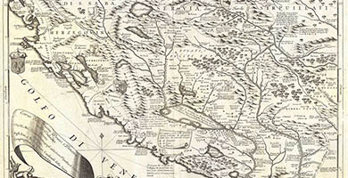 2181  Corsodelli Fiumi Drino e Boiananella Dalmatia 1690  Vincenzo Maria Coronelli