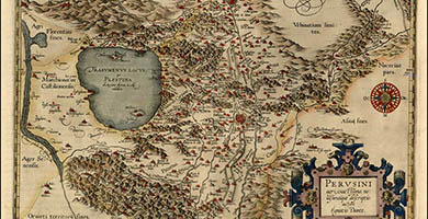 2179  Perusini( Perugia)  A. Ortelius (po Egnatio Dante) 1584