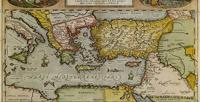 2216 3 Peregrinationis Divi Pauli Typus Corographicus- Ortelius1594