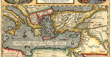 2217 4 Peregrinationis Divi Pauli Typus Corographicus- Ortelius1595