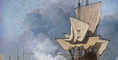 4786  Het_ Kanonschot_-_ Canon_fired_%28 Willem_van_de_ Velde_ I I%2 C_1707%29