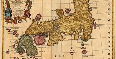 2612  A Newand Accurate Mapofthe Empireof Japan  Emanuel Bowen 1744