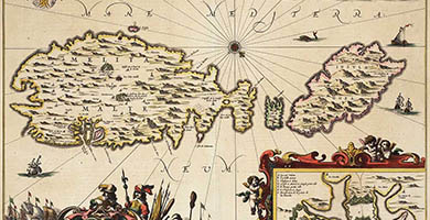 2655 7 Insulae Melitae Vulgo Maltae Novaetaccurata Descriptio  Johannes Janssonius 1664