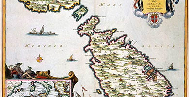 2664  I N S U L A R U M M E L I T A E Vulgo M A L T A Eet G O Z A E  N. Visscher 1681