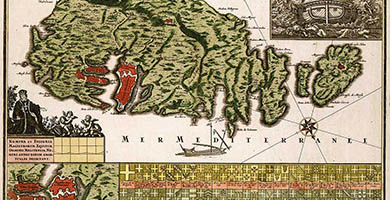 2668  Melite Vulgo Malta Cum Vicinis Goza  N.de Fer 1735