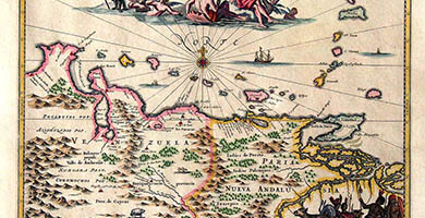 2796  Venezuelacumparte Australi Novae Andalusiae- Arnoldus Montanus1671