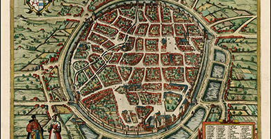 4182  Fribergum Misinae- Freiberg  Georg Braun& Franz Hogenberg 1580