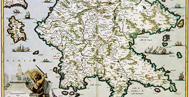 3654  P E L O P O N N E S U Shodie M O R E A  Nicolaas Visscher 1681