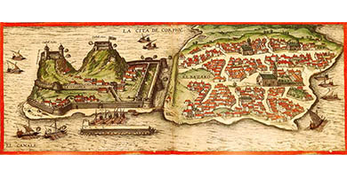 3668 3 Corfu  Braun& Hogenberg 1575
