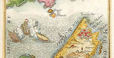 3762  G G R042 Mallet  Allain Manesson  Isle De Rhodes1719