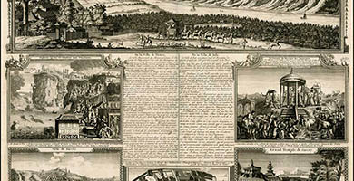 4018  Vueet Description De La Ville De Meaco Capitale Du Japon Avec D' Autres Particularitez Du Pays  Henri Chatelain 1720