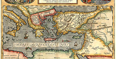 3403 4 Peregrinationis Divi Pauli Typus Corographicus- Ortelius1595