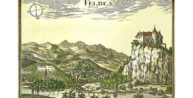 4368 1 Bled 35x24 5 Feldes  Janez Vajkard Valvasor 1679a