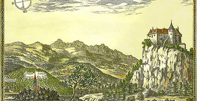 4386 1 Bled 30x21 Feldes  Janez Vajkard Valvasor 1679a