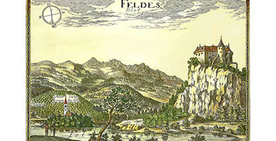 4387 1 Bled 35x24 5 Feldes  Janez Vajkard Valvasor 1679b
