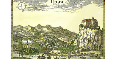 4392 1a Bled 35x24 5 Feldes  Janez Vajkard Valvasor 1679b