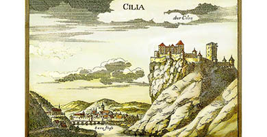 4394 2 Celje 35x24 Cilia  Vischer  Georg Matthaeus 1681