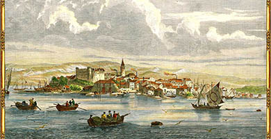 4396 4 Kopar 30x20 5 Vueduportde Capo D' Istria  Haase  Gottlieb Christian Wilhelm 1867