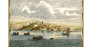4397 4 Kopar 35x24 Vueduportde Capo D' Istria  Haase  Gottlieb Christian Wilhelm 1867