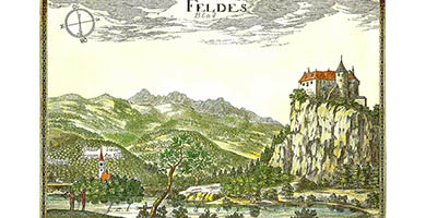 4410 1b Bled 35x24 5 Feldes  Janez Vajkard Valvasor 1679b