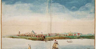 4348  Johannes Vingboons  Viewof New Amsterdam1664