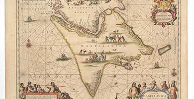 1029  Antique_ Map_ Jansson_ Magellanica_ H R