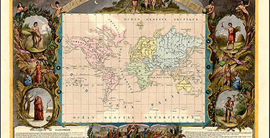 0293  Planisphere  Impiede Lemercier 1847