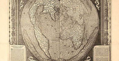 0027 10 Mappemonde Cordiformed' Oronce Fine 1534
