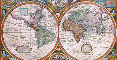 0097 12a A New And Accvrat Map Of The World  J. Speed 1626