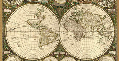 0143 34b Nova Totius Terrarum Orbis Tabula  F.de Wit 1660