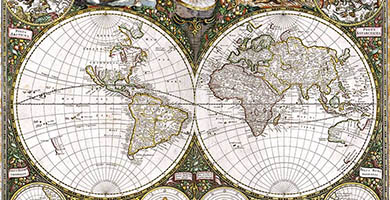0144 34c Nova Totius Terrarum Orbis Tabula  F.de Wit 1660