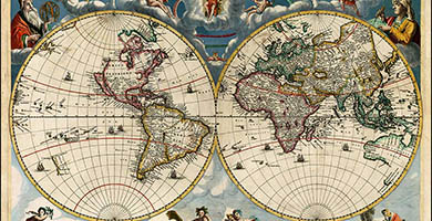 0150 38a Novaet Accuratissima Totius Terrarum Orbis Tabula Auctore Joanne Blaeu 1662