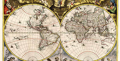 0151 39 Novaet Accuratissima Terrarum Orbis Tabula J. Blaeu 1664