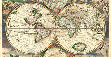 0167 44b Nova Totius Terrarum Orbit Tabula  G.a Schagen 1671