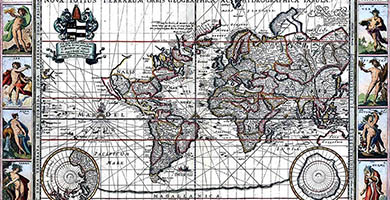 0170 46 Nova Totius Terrarum Orbis Geographicaac Hydrographica Tabula- Moses Pitt1680