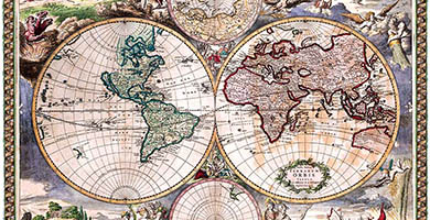 0192 57a Nova Totius Terrarum Orbis Tabula Amstelodami- G.van Schagen1689