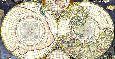 0201 61a Les Deux Poles Arcticqueou Septentrionalet Antarcticqueou Meridional  Nicolas Sanson 1690