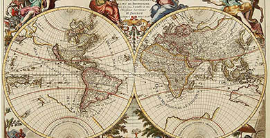 0205 63b Nova Orbis Tabula adusum Serenissimi Burgundiae  J A I L L O T  A. H. 1694