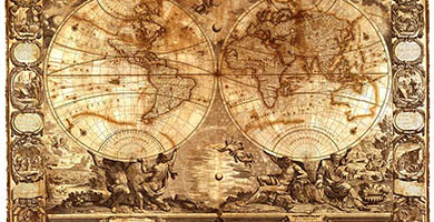 0218 70 Leglobeterrestrerepresenteendeuxplans-hemispheres- Nolin  Jean Baptiste1700