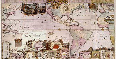 0229 10 Cartedela Merdu Sudetdescostesd' Amerqueetd' Asie  Fer  Nicolasde 1715