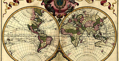 0238 17a Mappemondeal'usageduroy  Guillaumede Isle 1720